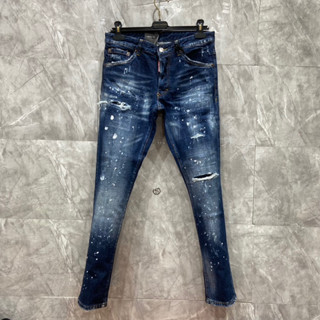 Quần Jeans Bò Nam D2 158 Hoạ Tiết Rách Xước Mix Vẩy Sơn Wash Tag Da Đen Túi Sau Thiết Kế Chơi Pời Hàng Siêu Nét 4 Cúc