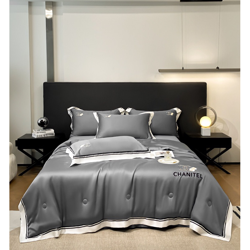 Set Chăn Ga Gối Lụa Thái Đơn Sắc (Set 4 món)