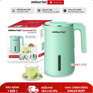 Ấm Đun Siêu Tốc Mini Jubilee Mart 3 Lớp Tay Cầm Cách Nhiệt Ấm Đun Nước Nhanh Sôi Tiết Kiệm Thời Gian