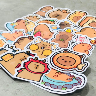 [Capybara] Set 20 sticker trang trí dễ thương, miếng dán sổ tay - Sticker, Hình dán Anime