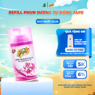 Lõi xịt thơm phòng Jape hương Floral thơm mát dịu nhẹ, chống ẩm mốc - Bình Refill (Bình xịt phòng tự động) - 300ml