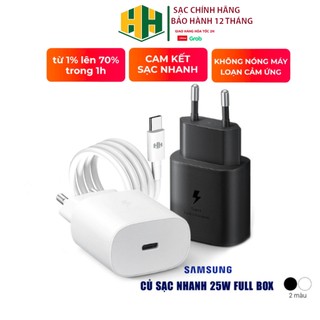 Sạc nhanh Samsung 25W Type-C và Micro Kèm dây sạc samsung chống chai pin BẢO HÀNH 1 NĂM lỗi đổi mới, thương hiệu HH
