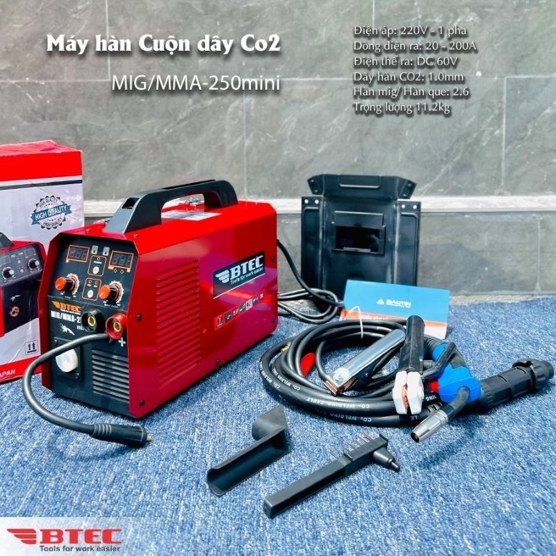 Máy Hàn Mig Btec MIG/MMA250mini
