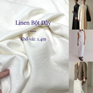 [Vải MM] [112]  Vải Linen Bột Dày Chính Phẩm Mịn, Mát Lên Sơ Mi, Quần, Váy, Đầm, Bộ, Áo Dài (Giá Bán 0.5m)