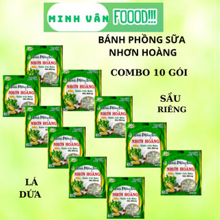 Combo 10 gói Bánh phồng Sữa Nhơn Hoàng sầu riêng/ lá dứa thơm ngon