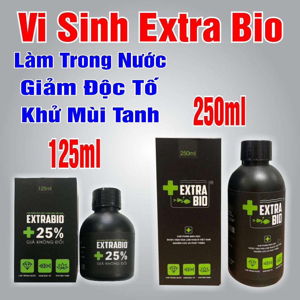 Vi sinh Extra Bio Làm trong nước bể cá. 125ml