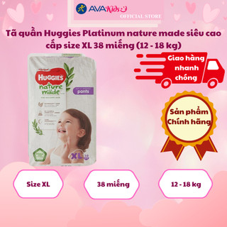 Tã quần Huggies Platinum nature made siêu cao cấp size XL 38 miếng