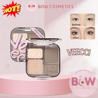 Bảng Phấn Tạo Khối Bắt Sáng VEECCI 4 Ô Màu Tự Nhiên Chất Lì Lâu Trôi, Veecci Tạo Khối Makeup Kèm Highlight