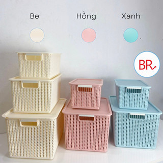 Combo 3 Rổ đan mây đựng đồ đa năng size Đại (3415-3) VIETNHAT