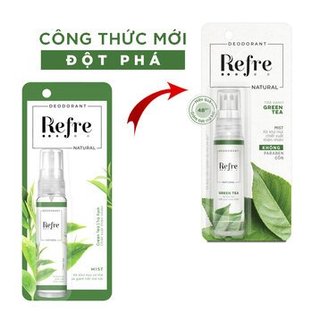 Xịt Khử Mùi Refre Natural Green Tea 30ML (Hương Trà Xanh)