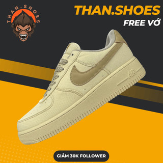 Giày af1 07 low beige yellow, af1 vải canvas kem - than.shoes