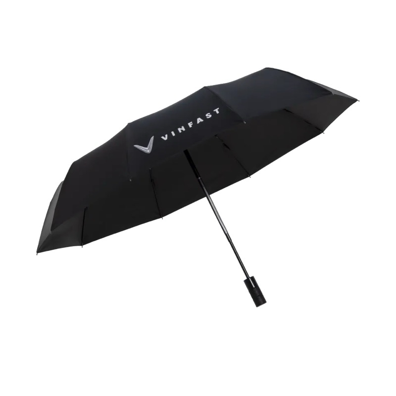 mẫu chuẩn Vinfast, ô Vinfast, ô gập 3, đóng mở 2 chiều, 10 nan kép, in nhũ bạc. Vinfast black umbrella