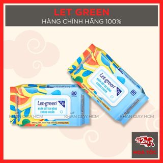 Combo 6 gói - khăn ướt let green 80 tờ, khăn giấy ướt đa năng kháng khuẩn cao cấp - hàng chính hãng