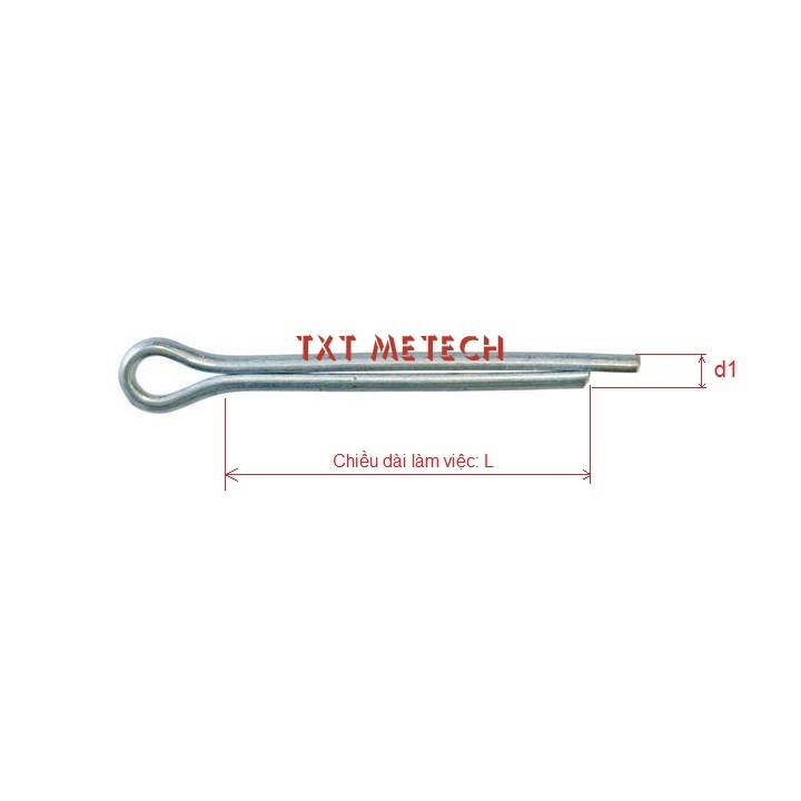 Chốt chẻ mạ kẽm phi 1.5 đến phi 8mm