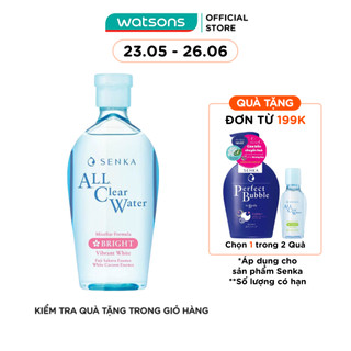 Nước Tẩy Trang Senka Micellar Dưỡng Trắng All Clear Water Micellar Formual Bright 230ml