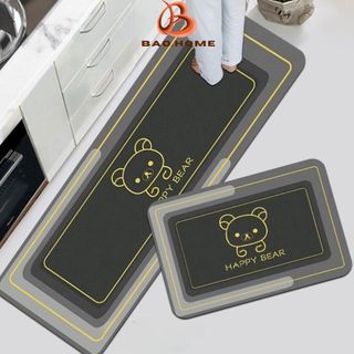 Thảm Lau Chân Nhà Bếp Silicon BAOHOME Chống Trượt Thấm Hút Dễ Thương Sang Trong B036
