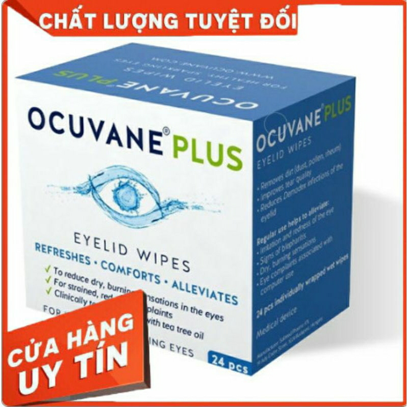 [CHÍNH HÃNG]Miếng vệ sinh bờ mi, gạc lau mắt OCUVANE® PLUS [nhập khẩu Hungary], hỗ trợ viêm bờ mi, t