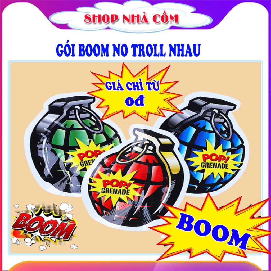 COMBO 100 Gói Bom Bóp Nổ Đồ Chơi, Gói BOOM Bóp Nổ Troll Nhau cho trẻ