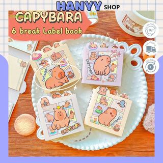 Tệp Set 6 Tệp Giấy Ghi Chú Capybara, Giấy Note Capy (72 tờ/1 Set) 6x6cm  - Hanyyshop