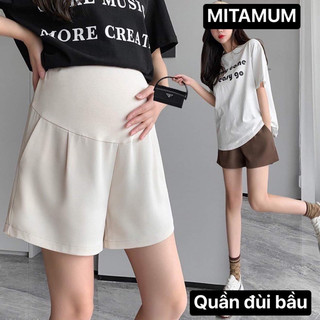 Quần đùi bầu chất RUBY mùa hè bigsize,quần short bầu, quần sooc bầu siêu mát, quần bầu ống rộng mặc nhà đồ bầu