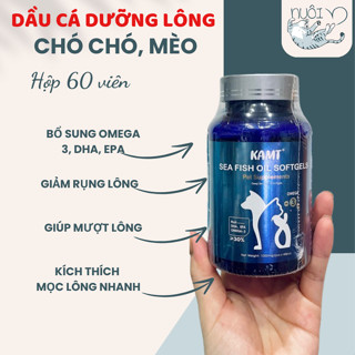   Hỏa Tốc  Dầu cá hồi dưỡng lông cho chó mèo KAMT -   lọ 60viên   