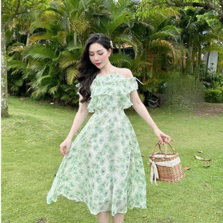 Váy hoa dáng dài mặc được 2 kiểu, mặc đi biển, đi tiệc, đi chơi tk chính hãng_HN.Official
