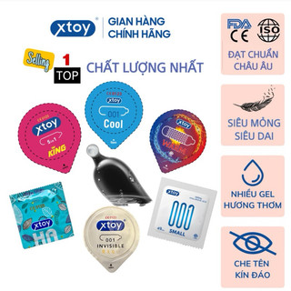  Lẻ Bao cao su XTOY COOL 0.01,gân gai siêu mỏng nhiều gel bôi trơn hương thơm Hộp 10 bcs 