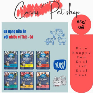 Pate mèo Snappy Tom túi 85g mọi lứa tuổi Real Fish Real Meat