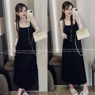 Váy xuông đen viền vai đá hàng quảng châu loại 1 mềm mát