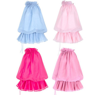 Váy cổ yếm chất liệu vải organza đính hoa màu magenta/ pink/ baby pink/ baby blue