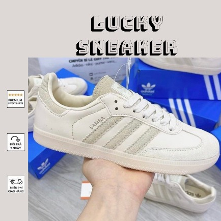 Giày Add Samba Cream White Basic Nam Nữ Lai Au Cao Cấp
