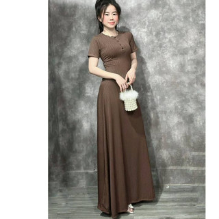 ĐẦM GÂN ĐŨA DÀI CÀI NÚT THỜI TRANG SIÊU DỄ THƯƠNG