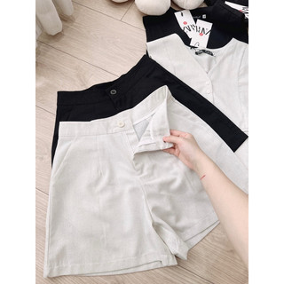 Set áo gile phối quần cộc vải lien