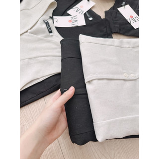Set áo gile phối quần cộc vải lien