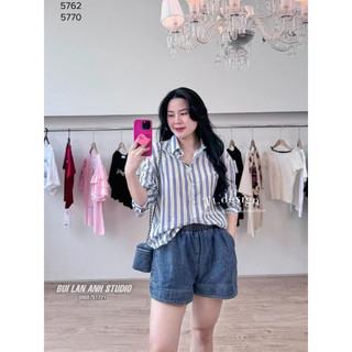 ÁO SƠ MI TƠ KẺ PHOM SUÔNG RỘNG