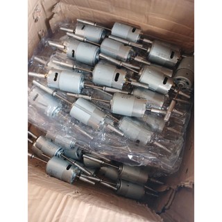 động cơ 555 trục quạt ( chế quạt kẹp ắc quy 12v )