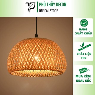  Đèn Nấm - Đèn tre tròn 2 lớp đèn lồng mây tre đan thả trần trang trí khách sạn nhà hàng quán cafe resort 