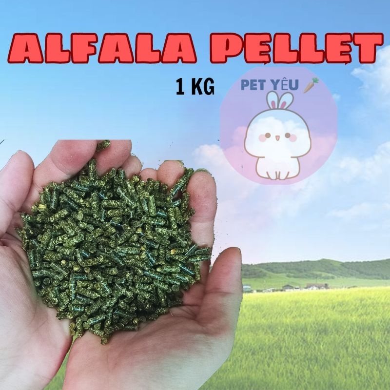 Nén cỏ alfa (alfala) 1KG thức ăn thỏ bọ sóc siêu rẻ an toàn 🐻🦫🐰