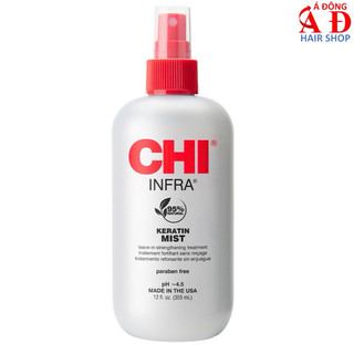 Xịt dưỡng tóc CHI Keratin Mist Leave Strangthening New suôn mượt, chống nhiệt 355ml