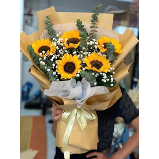  Hoa hướng dương 5 bông kèm bi