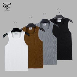 Áo 3 lỗ vải  thun tăm Nam , hai màu trắng đen Nữ  AT-177 (Quân còi 1988) Menswear Trắng Dệt Cotton Thông thường Cổ tròn