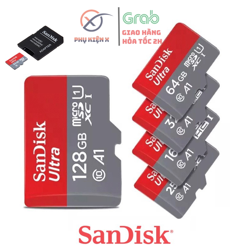 Thẻ Nhớ MicroSDHC SanDisk Ultra16GB | 32GB | 64GB | 128GB - Cam kết hàng chất lượng - Bảo hành 5 năm !