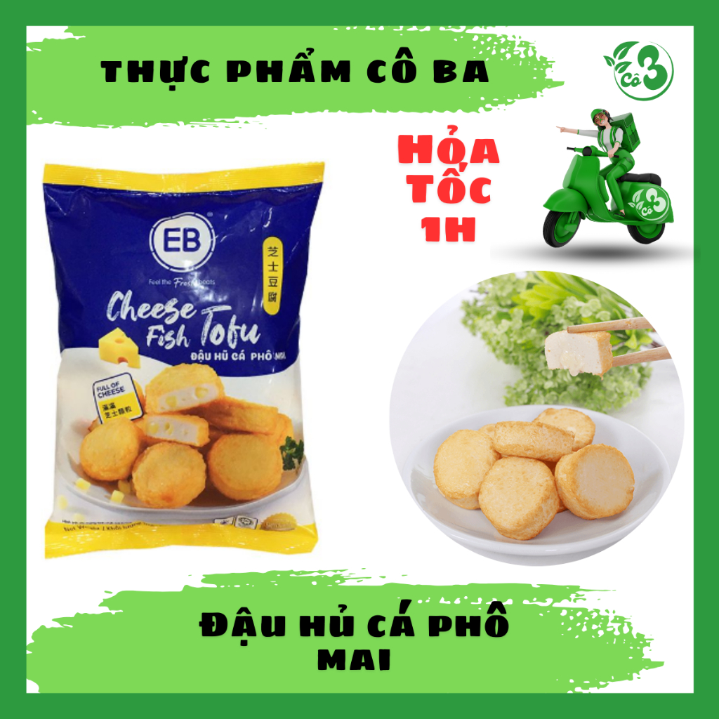 [ Hỏa Tốc 1H ] Đậu Hũ Phô Mai EB - Malaysia 500G Chiên Thả Lẩu