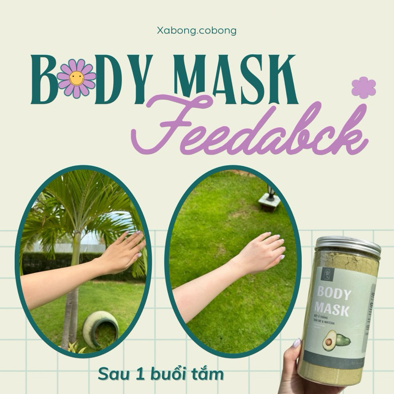 BODY MASK | Bột BƠ MATCHA dưỡng trắng ( handmade )