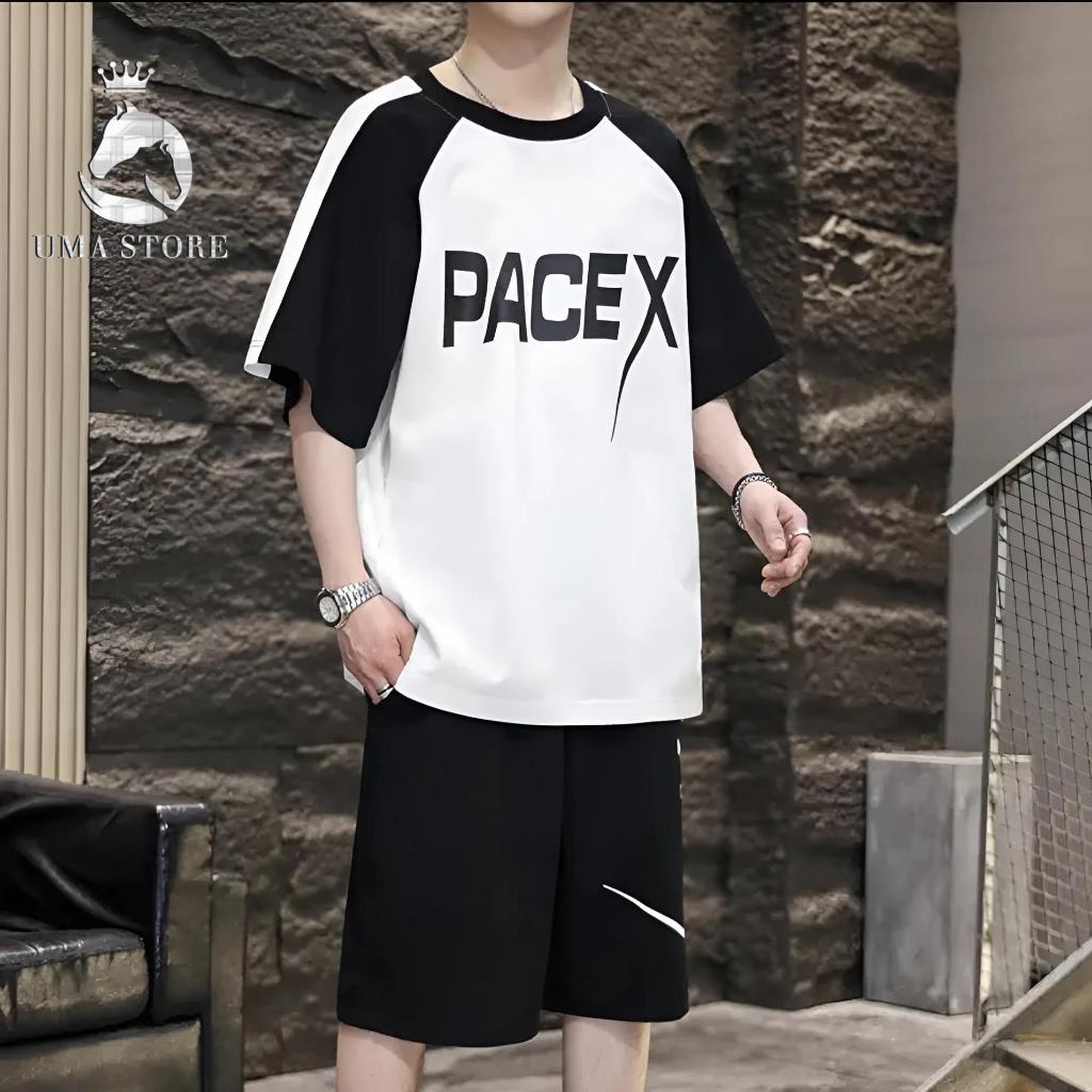 Bộ Quần Áo Nam UMA LIMITED Chất Cotton Tổ Ong Phối, Set Đồ PACE Cộc Tay Quần Short Trẻ Trung ULB12