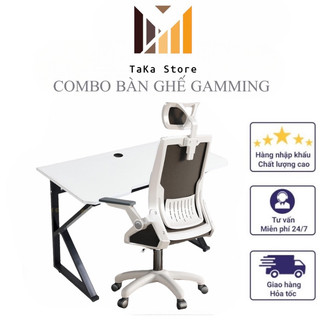 Combo bàn ghế gaming,bàn gamming chân k+ghế công thái học tms04.hoả tốc!
