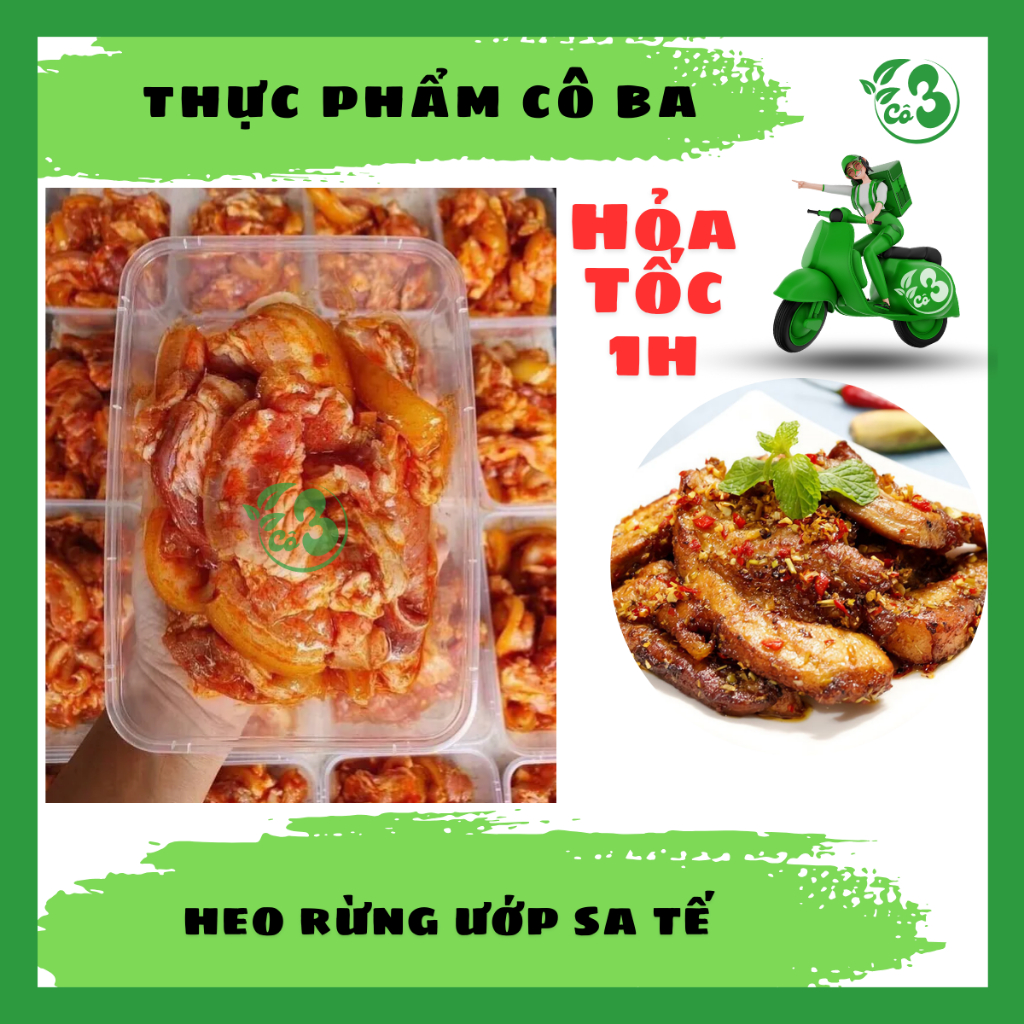 [ Hỏa Tốc 1H ] Heo Rừng Ướp Sa Tế- Heo Rừng Cắt Lát 500-1KG Chiên Xào Nướng
