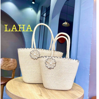 Túi cói viền sóng đính hoa siêu xinh có khoá kéo ( SG08)