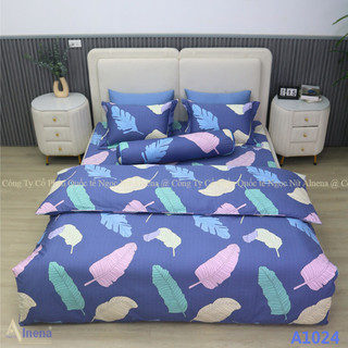 Bộ Chăn Ga Gối Cotton Alnena Mỏng Mịn Mềm Mại Màu Sắc Tươi Sáng Dùng Cho Bốn Mùa (dành cho đệm trên 15cm)