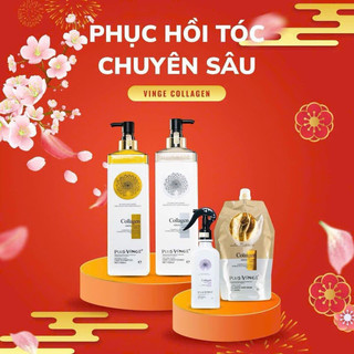 [CHÍNH HÃNG]BỘ DẦU GỘI XẢ COLLAGEN VINGER PHỤC HỒI Tóc Hư Tổn 1000mlx2